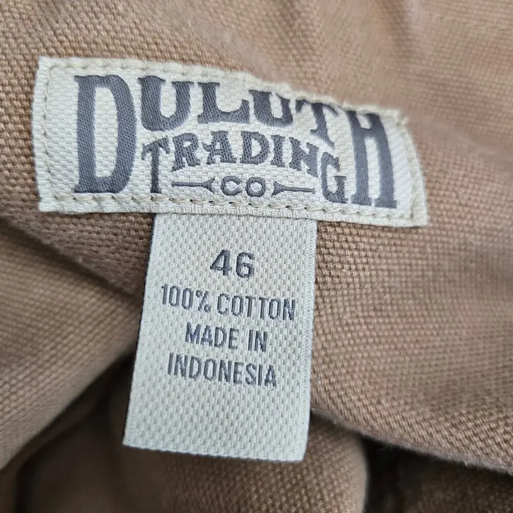 Duluth Trading Co. Men's Cargo Work Shorts – Size 46, 100% Cotton, Tan